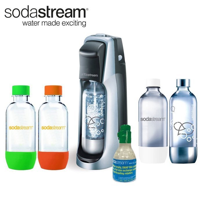 Igloo Compact Ice Maker (ICE102C-White) with Exclusive SodaStream Fountain Jet Soda Maker in Black with w/ 4 Bottles... N3