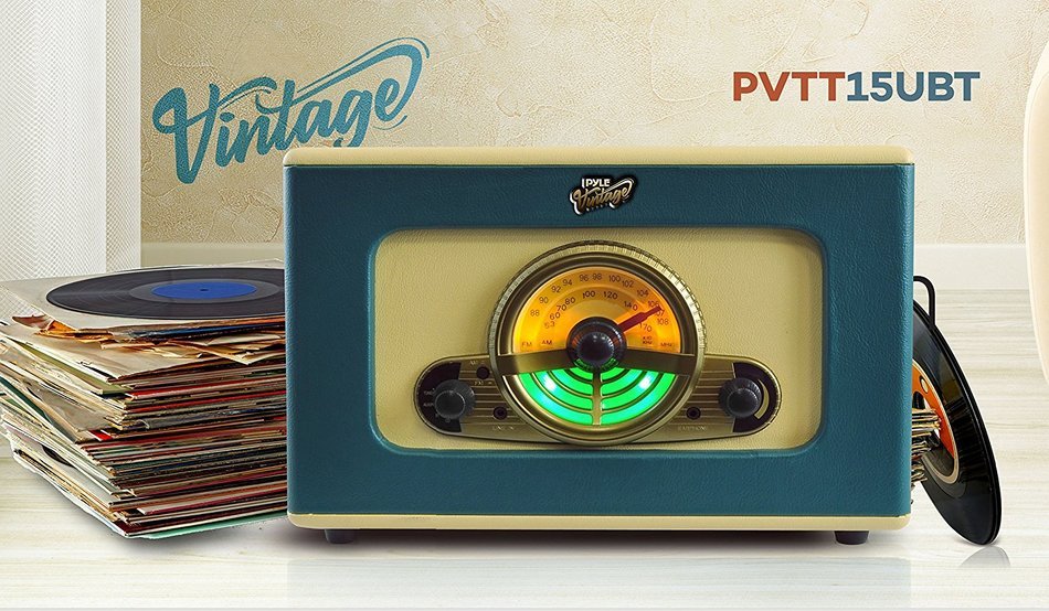 Pyle Bluetooth Speakers Turntable,Classic Style (PVTT15UBT) N5