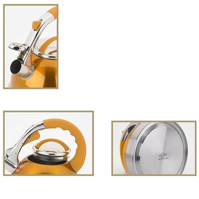 Lenox L-12185 SS Tea Kettle, 2.5-Quart, Gold