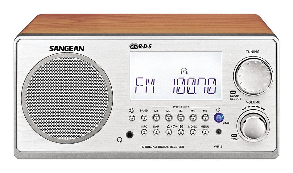 Sangean All in One AM/FM Alarm Clock Radio with Large Easy to Read Backlit LCD Display (Black) N5