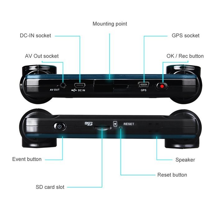 Cansonic&reg; UltraDV888TM Dash Cam, Sport & Car Camera DVR Dashboard, Digital Driving Video Recorder with Full HD... N6