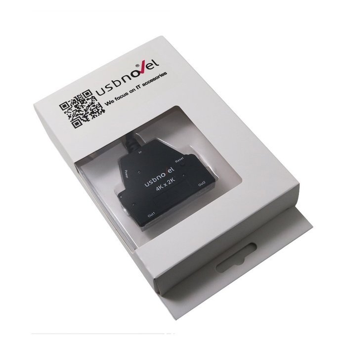 USBNOVEL Hdmi Splitter Cable 1 in 2 out Ultra HD 4Kx2K HDMI Male to 2 Port HDMI Out Female 3D Compatibility HDCP...