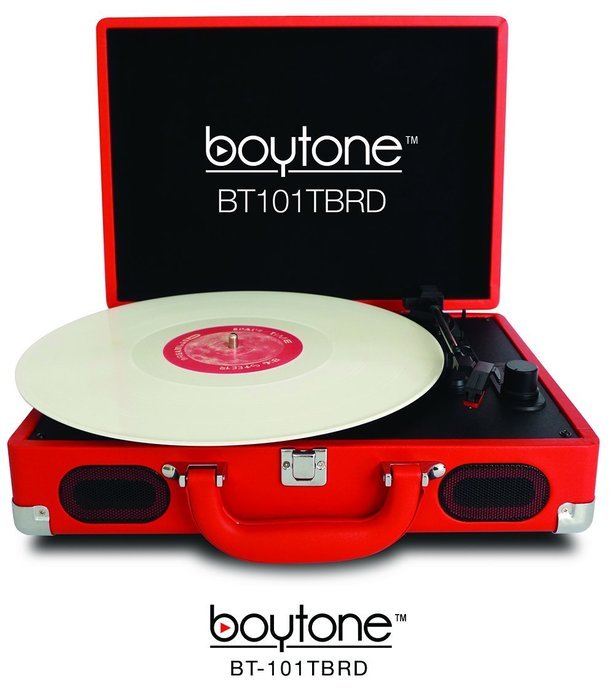 Boytone BT-101TBWT 5 in 1 Briefcase Record Player AC-DC Built in Rechargeable Battery, With 2 Stereo Speakers... N4