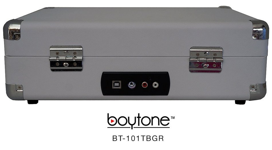 Boytone BT-101TBWT 5 in 1 Briefcase Record Player AC-DC Built in Rechargeable Battery, With 2 Stereo Speakers... N5