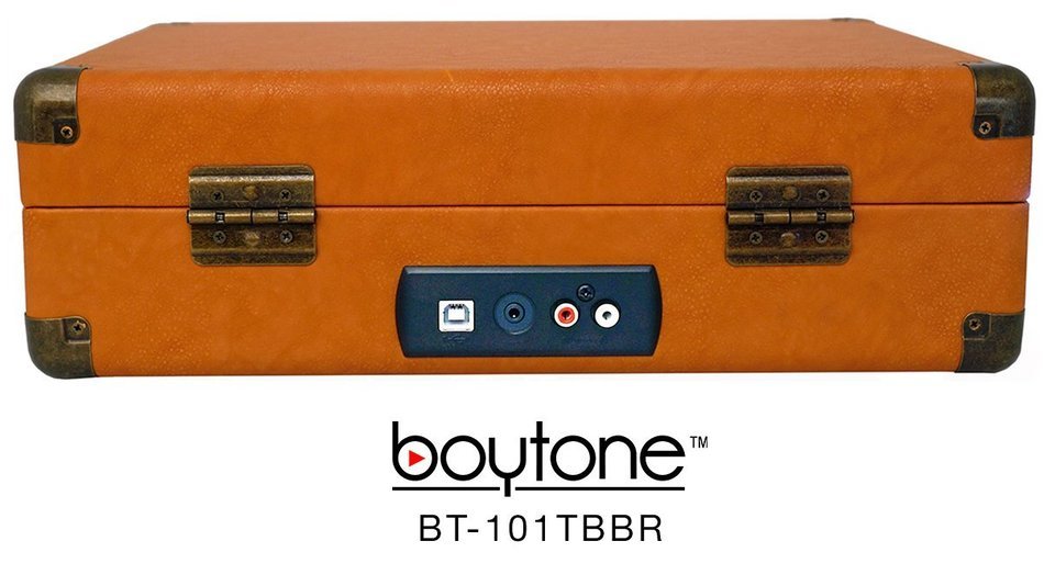 Boytone BT-101TBWT 5 in 1 Briefcase Record Player AC-DC Built in Rechargeable Battery, With 2 Stereo Speakers... N6