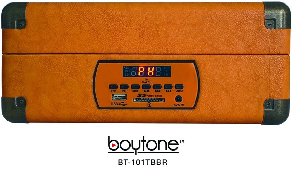 Boytone BT-101TBWT 5 in 1 Briefcase Record Player AC-DC Built in Rechargeable Battery, With 2 Stereo Speakers... N7