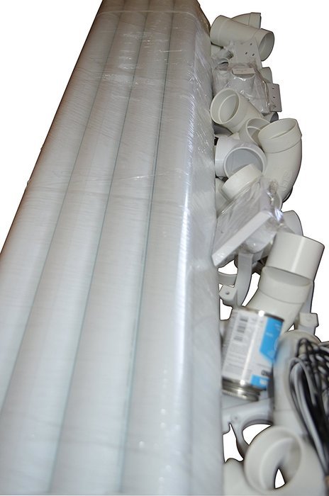 Central Vacuum Installation Kit For All Homes Rough-in Built-In CVac 3 Inlet Kit With Pipe by Zvac with 48 Foot... N4
