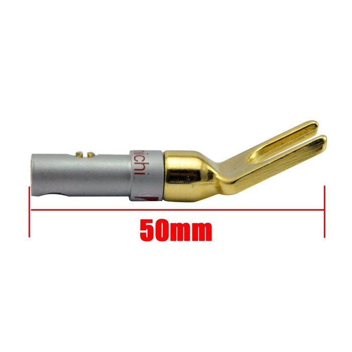 UCEC Y Plug 45 Degree Spade Connector for Speaker Wire DIY - Pack of 16 (8 Black,8 Red)