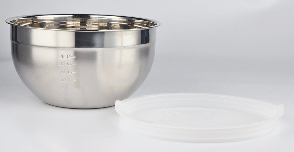 Prime Cook Stainless Steel Mixing Bowl with Cover (22cm Diameter)
