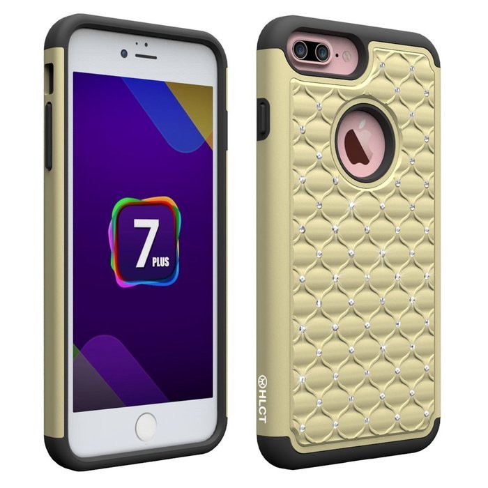 iPhone 7 Plus Case, [5.5 Inch] by HLCT, Soft Interior Silicone Bumper & Hard Shell Solid PC Back, Shock-Absorption... N32