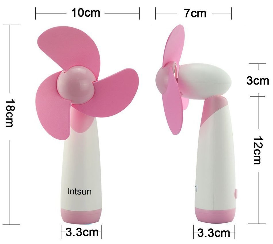 Intsun Handheld Portable Battery Operated Cooling Mini Fan Electric Personal Fans for Home and Travel (blue) N10