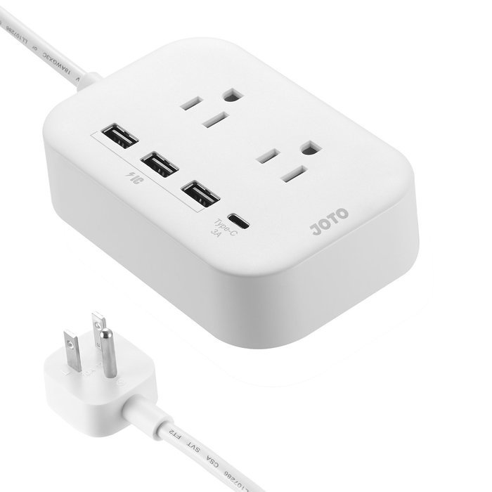 JOTO 2 Outlet Surge Protector Power Strip with USB Smart Charger (4 Port,5V 7.4A),with Type C Charging Port, 6.6ft...