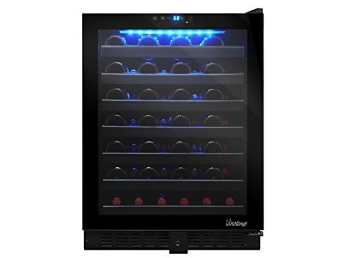 Vinotemp 54-Bottle Touch Screen Wine Cooler, Black N2