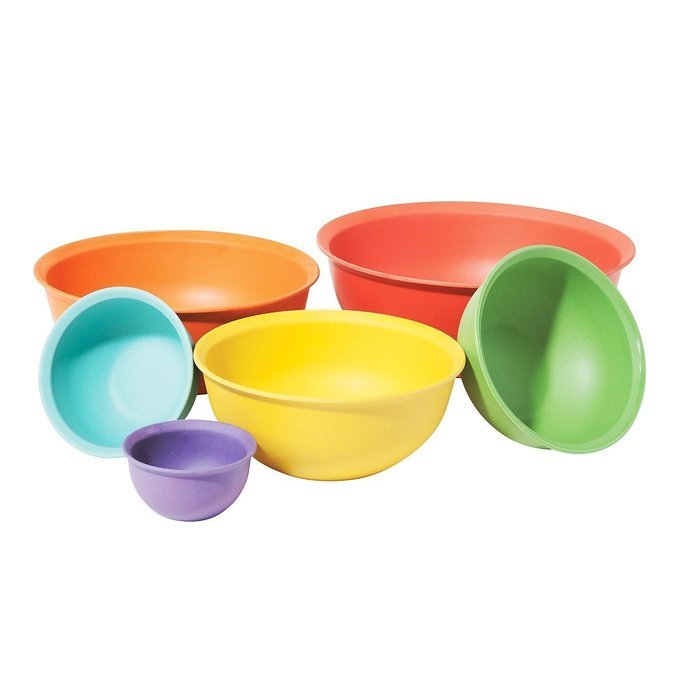 Oggi Bamboo Fiber Mixing Bowl Set Bundle with Batter Tool, Spoonula, and Kitchen Towels (10 ITEMS)