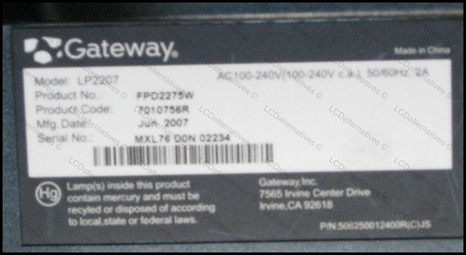 Repair Kit, Gateway FPD2275W LCD Monitor, Capacitors, Not the Entire Board N2