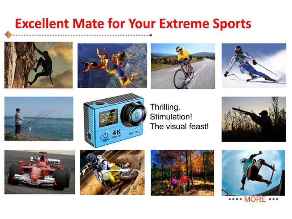 Boblov H3 Dual Screen Ultra HD 4K Sports Action Camera 1080P Waterproof Underwater Camcorder 170&deg; Wide Angle 12MP... N8