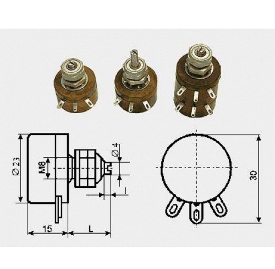 Resistor variable PP3 44 Watt 470/470 Om 10% USSR 1 pcs