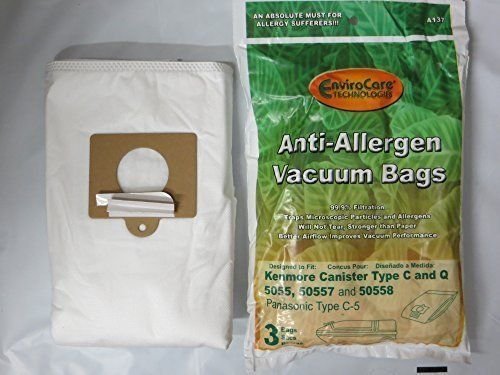 15 Kenmore Canister Allergen Cloth Vacuum Bags Fits 5055, 50558, 50557