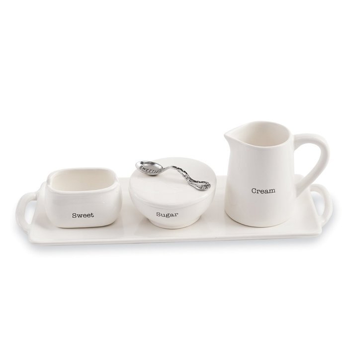 Mud Pie Bistro Cream & Sugar Set, White N5