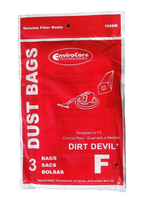 12 Royal Dirt Devil Canister Type F Allergy Vacuum Bags, Can Vac, Power Pak Vacuum Cleaners, 3-200147-001, 3200147001...