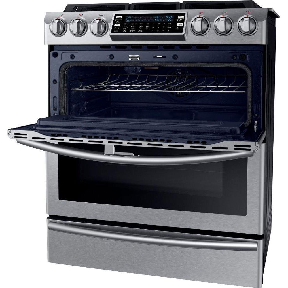 Samsung Appliance NY58J9850WS 30" Slidein, DualFuel Range with 5 Gas