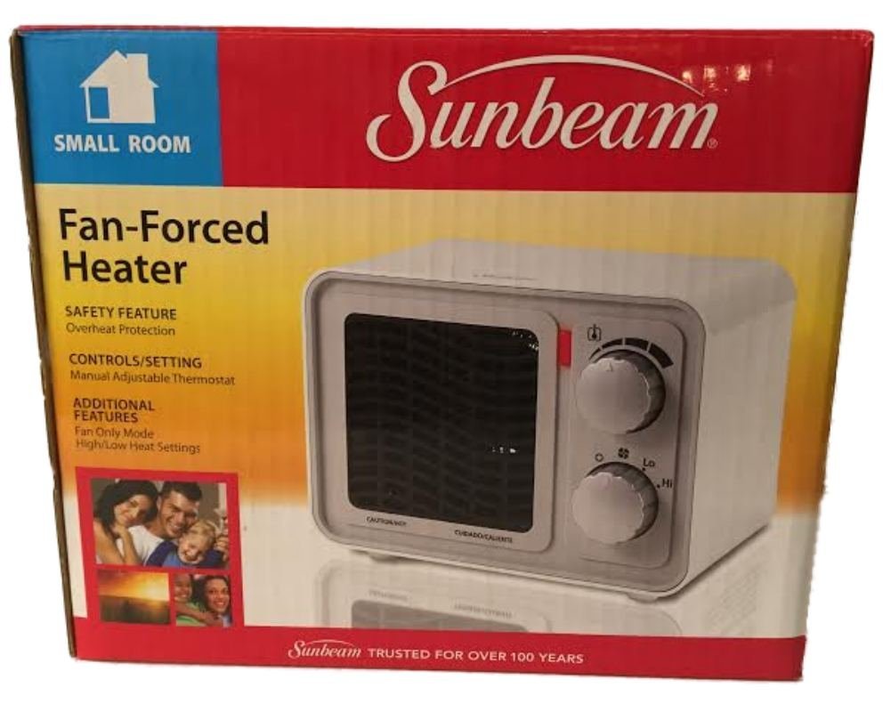 Sunbeam Fanforced Heater, 120 Volt Ac, 12.5 Amps, White free image