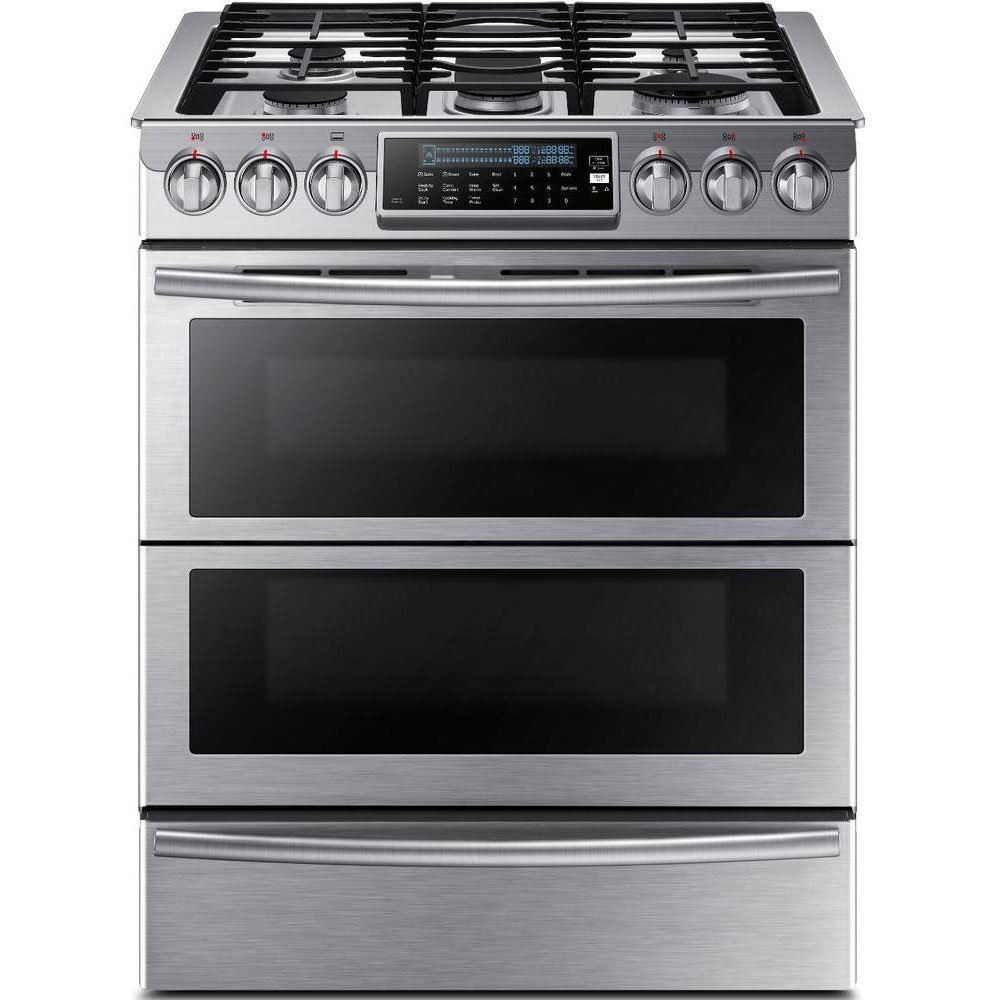 Samsung Appliance NY58J9850WS 30" Slidein, DualFuel Range with 5 Gas