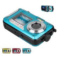 Boblov HD 1080P 24MP Double Screen 16x Zoom Underwater Digital Video Camcorder Camera Blue