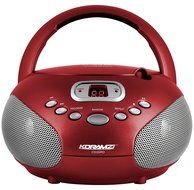 Koramzi Portable CD Boombox Sound System with Top-Loading CD Player, AM/FM Radio, and Aux Line-In- CD35(RED)