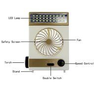 3 in 1 Multi-functional Solar Cooling Table Fans with Eye-Care LED Table Lamp Flashlight Torch Solar Panel Adaptor... N4