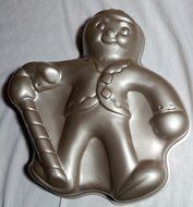 Metal Gingerbread Man Holiday Jell-O Mold/Cake Baking Pan N2