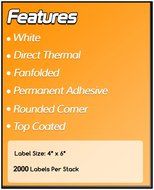 4 x 6 Fanfold Zebra Compatible Direct Thermal Labels (4 Cartons) for Zebra Printer GC420d GC420t GK420d GK420t... N2