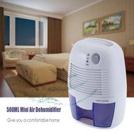 Rubility Portable Mini Semiconductor Household Smart Dehumidifier 250ml/24H White (White and purple) N2