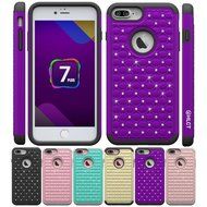 iPhone 7 Plus Case, [5.5 Inch] by HLCT, Soft Interior Silicone Bumper &amp; Hard Shell Solid PC Back, Shock-Absorption... N36