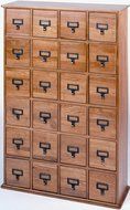 Leslie Dame CD-456Solid Oak Library Card File Media Cabinet, 24 Drawers, Solid Oak