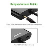 Ugreen Active Micro HDMI to HDMI VGA Video Converter Adapter with 3.5mm Audio Jack and Micro-USB Power for Ultrabooks... N13
