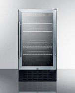 Summit SCR1841BCSSADA 2.7 cu.ft. 18&quot; wide ADA compliant built-in undercounter glass door refrigerator with stainless...