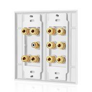 TNP Home Theater Wall Plate - 3-Gang 7.2 Surround Sound Distribution w/ Premium Gold Plated Copper Banana Binding... N2