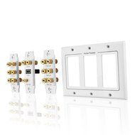 TNP Home Theater Wall Plate - 3-Gang 7.2 Surround Sound Distribution w/ Premium Gold Plated Copper Banana Binding... N4