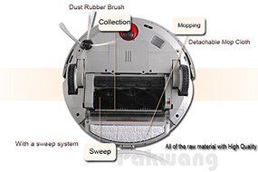 Original Robot Vacuum Cleaner A320 Replacement parts, Mop, Filter, Side Brush,Rubber Brush and Hair Brush N7