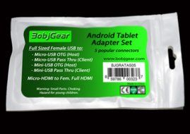 BobjGear Cable Adapter Set 5-Pack of Most Commonly Needed Adapters for Tablets and Devices: Micro USB OTG; Mini... N2