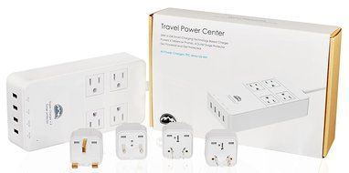 All Power Chargers Travel Charging Station - 4 International Travel Adapters - Surge Protector - Power strip with... N2