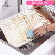 Kitchen Oil Splash Guard Cooking Cover Anti Splatter Shield Oil Removal Scald Proof Board High Quality Silver... N4