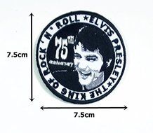 75th Elvis Presley the King of Rock N Roll Pop Music Band Logo Patch Sew Iron on Embroidered Appliques Badge Sign...