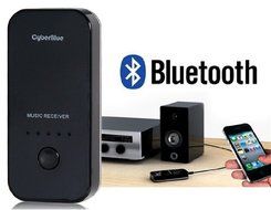 CyberBlue BSH22B Bluetooth Wireless Music Partner Music Receiver (Black) N7