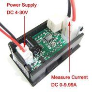 RioRand DC Amp Current Meter 0-10A Electrical Measure Digital Display Bule LED DC4-30V Powered N3