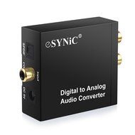 ESYNIC Digital to Analog Audio Converter Digital Optical Coax to Analog RCA Audio Converter DAC Converter with...