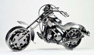 Metal sculpture - Retro Classic Handmade Iron Motorcycle unique metal art decor - home d&eacute;cor (Copper tainted GTO1...