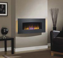 ClassicFlame 34HF601ARA-A004 Transcendence 34" Wall Mounted Electric Fireplace, Brushed Aluminum
