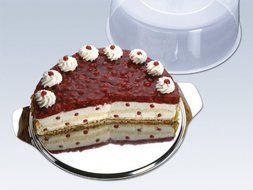 CHG 9856VF-07 3-Piece Cake Baking Set Cake Platter 30 cm Shatter-Proof Lid H 11 cm Cake Ring Fully Adjustable... N6